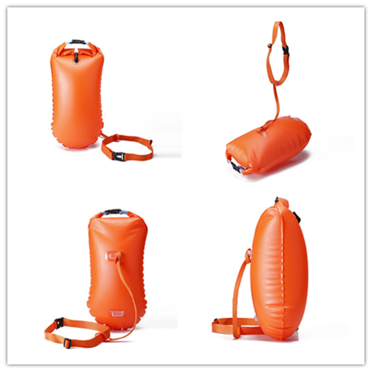 Inflatable Swimming Buoy - safety swimming buoy waterproof phone case, 2 LED lights (night visibility) and whistle - por