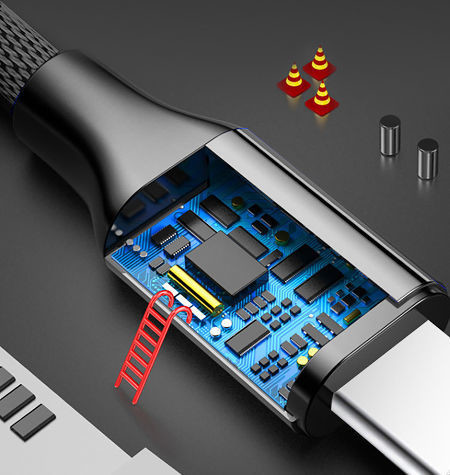 Type C To Type C 2 In 1 Data Transfer Cable Nylon Braided Usb A Male 20V/3A Fast
