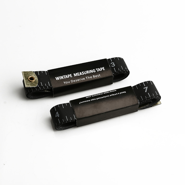 Wintape 60 Inches Cool Black Anti-Stretch Non-Deformed Safe Body Measurement Dieting Soft PE Plastic Flexible Ruler