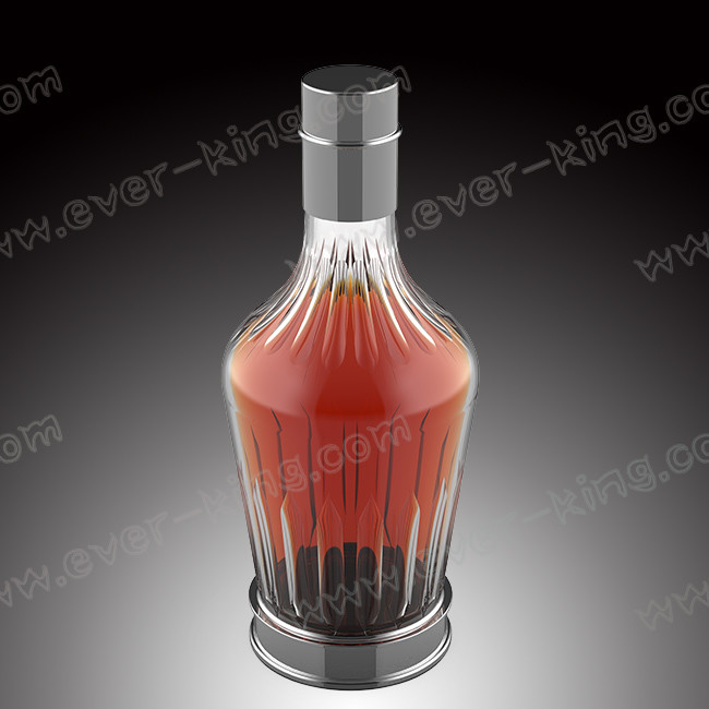 Heat Resistant Clear 750ML Rum Glass Bottle With Metal Cap