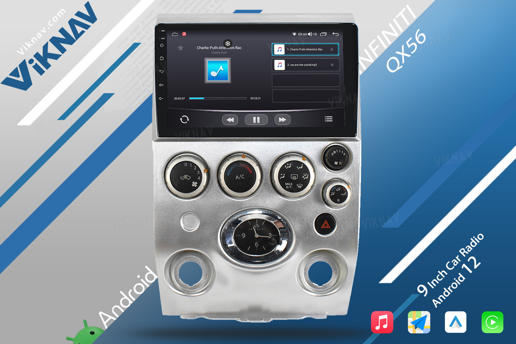 Infiniti QX56 2003-2010 9 Inch Infiniti Head Unit Aftermarket Bluetooth Radio Touchscreen