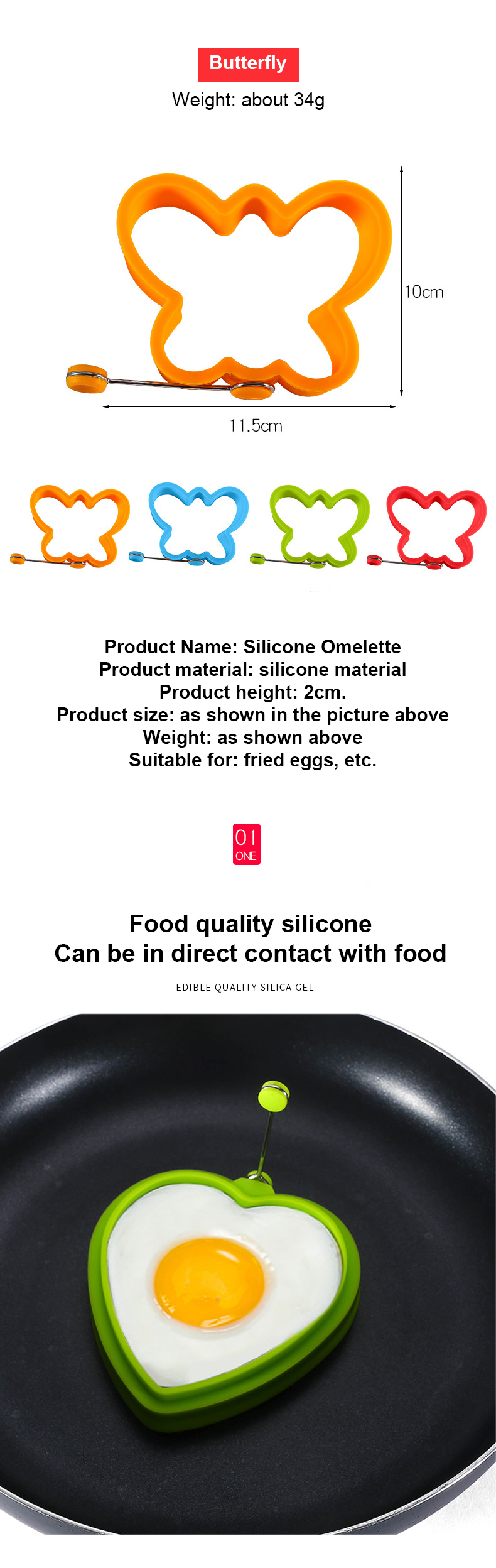 LFGB Approved 28g Multi Shape Silicone Egg Mold