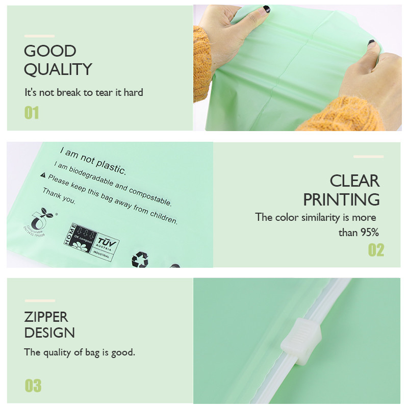 Frosted Recycled Compostable Biodegradable Plastic Bag Matte With Zipper