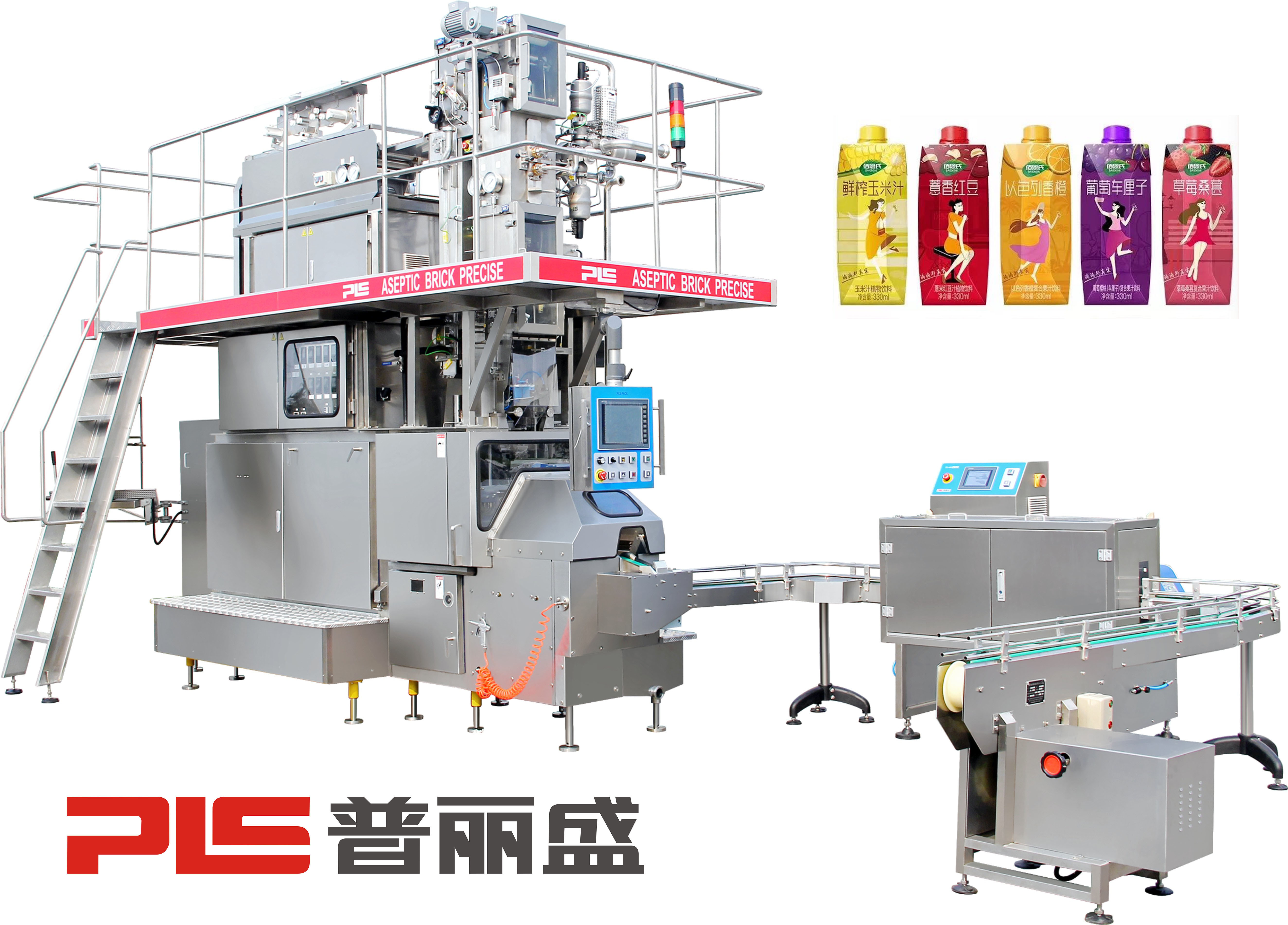 6000PPH 330ml Prisma Aseptic Carton Filling Machine with Cap Applicator for Juice