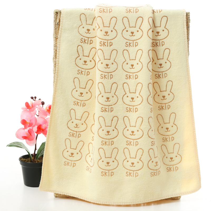 Customized Color Microfiber Cartoon Rabbit Head Soft Absorbent Thickening Face Towel