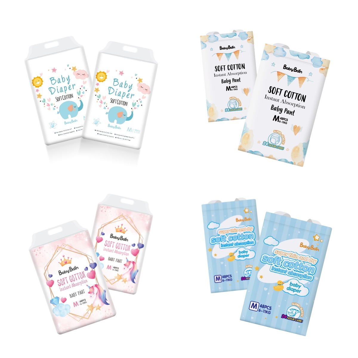 Non Woven Fabric Disposable Baby Diaper Newborn 520x400mm Medical Grade