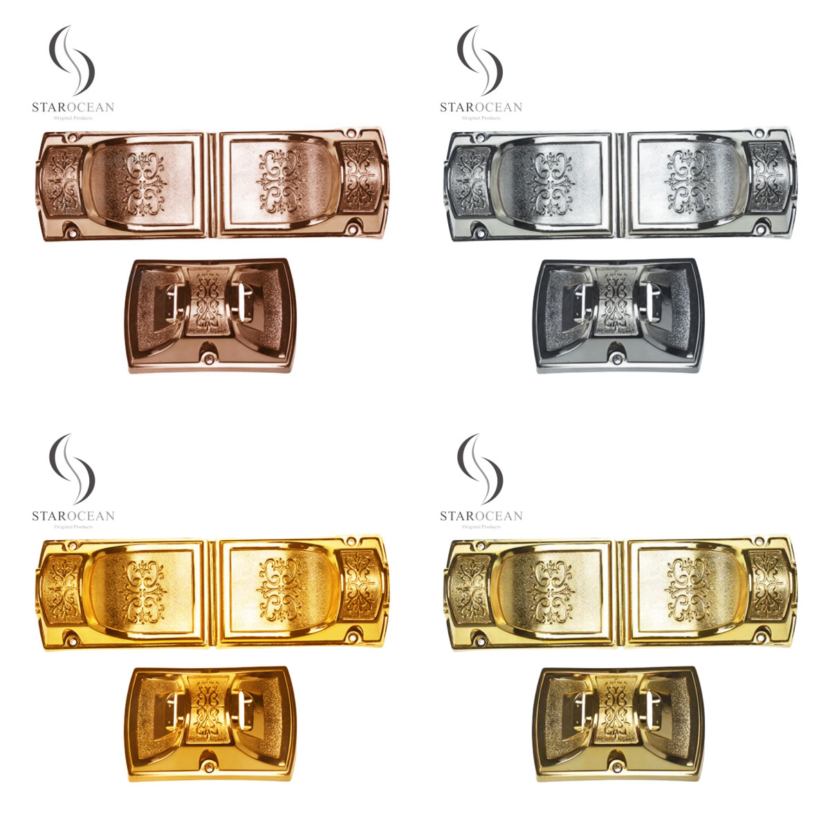 Shiny Golden PP Recycled Material Coffin Corner Anti-Fading Coffin Decoration 8# G