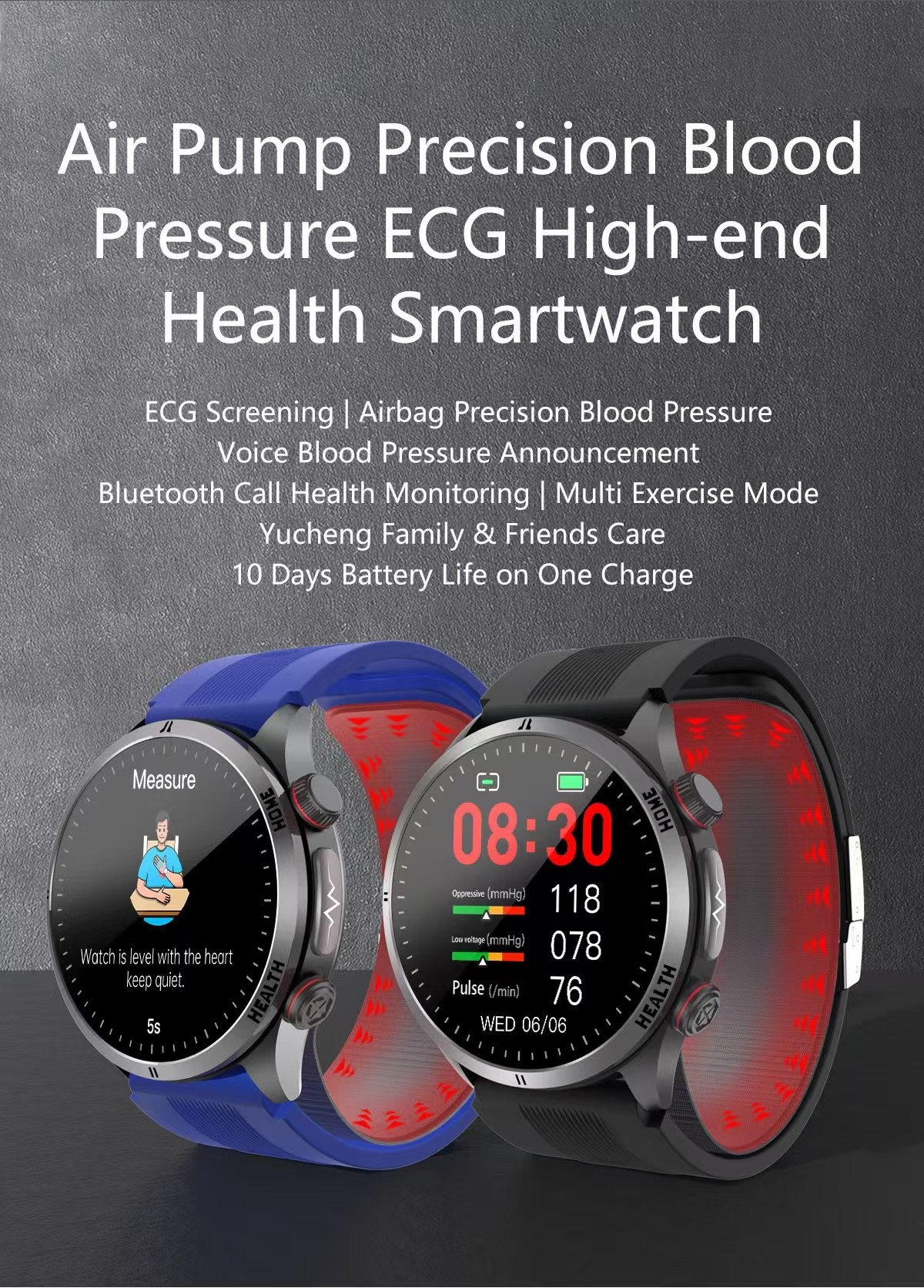 S26 Smart Watch 1.43 Inch AMOLED BT Calling Air Pump Blood Pressure Monitor SmartWatch