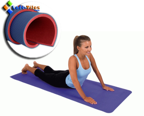 Fashion Non Slip 2 Layers TPE Yoga Foam Mat 1830*610*6mm