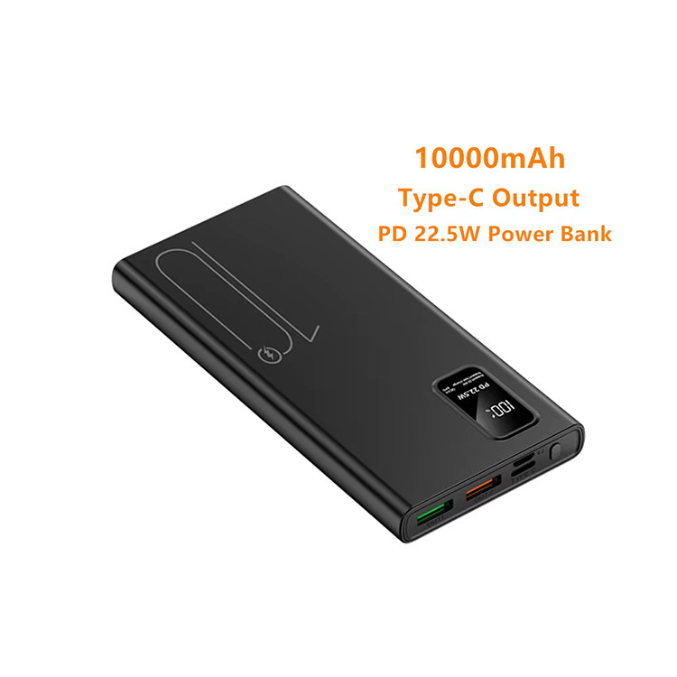 Outdoor Portable 10000mah PowerBank LED Display PD QC3.0 22.5W Fast Charge Slim Power Banks 10000mAh USB-C Charger for iphone 15