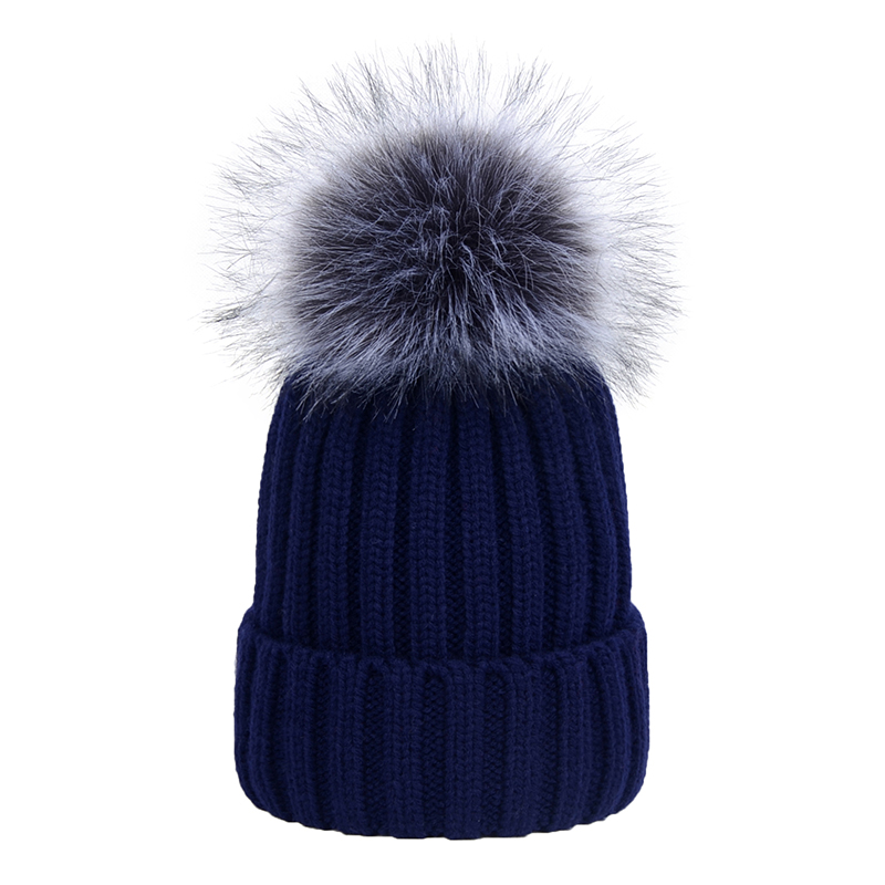 Mixed Color Girls Knit Beanie Hats Creative Design OEM / ODM Available