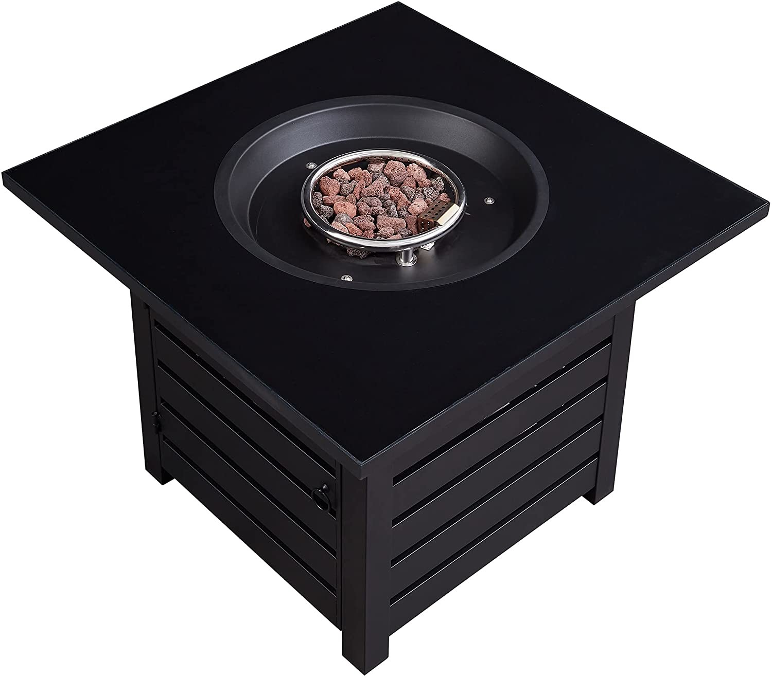 32 Inch Square 50000 BTU Gas Square Fire Pit Self-Ignition Propane Gas Brazier