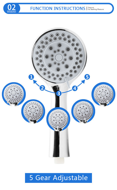 Chrome Polished Handheld / Ceiling Mounted Rain Shower Head With 146CM Shower Hose