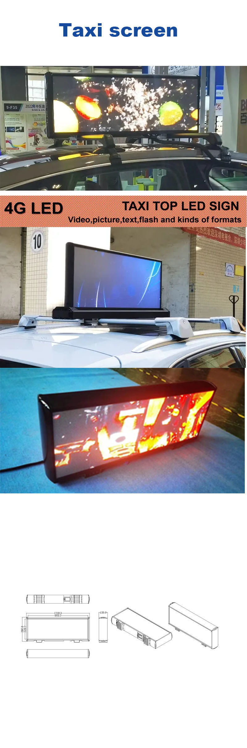 Programmable Rolling 3840HZ Car Led Sign Display Information Showing