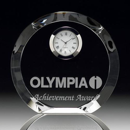 Beautiful Crystal Watches Desk Watch Recognition Awards Logo Custiomized