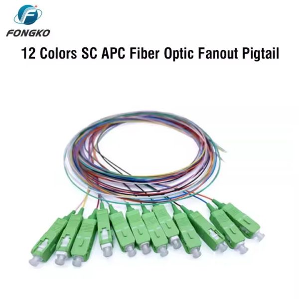 Fiber Optic SM Fiber Pigtail 12 core 0.9mm G652D PVC LC FC SC ST UPC APC fiber pigtail