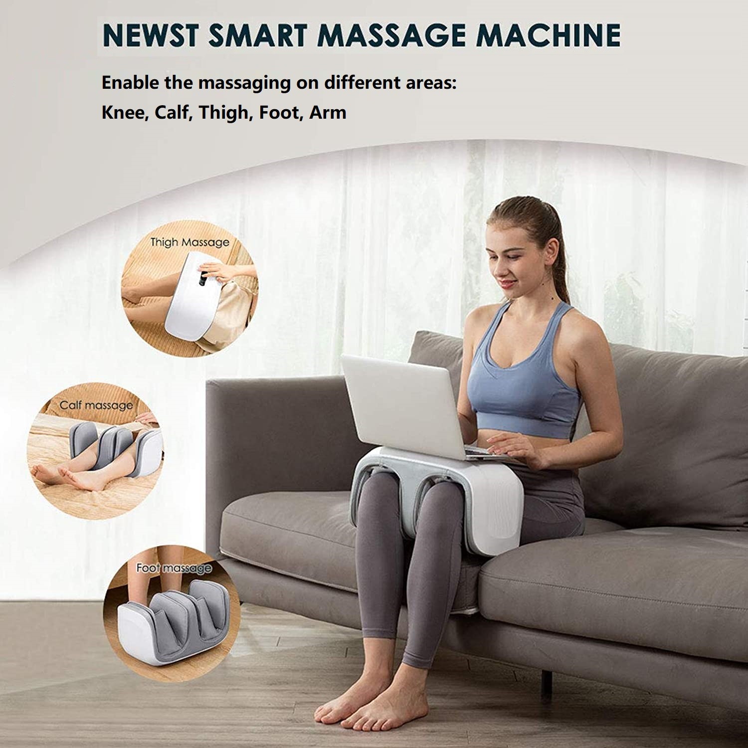 2600mAh Electric Heated Knee Massager Double Leg Percussion Massager For Knee Pain