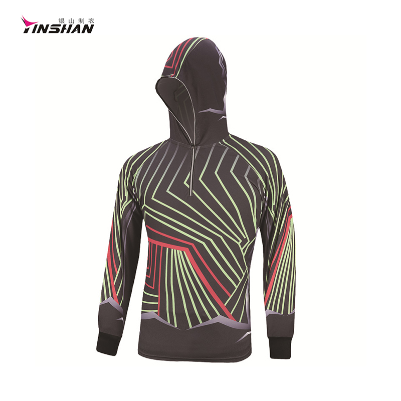QUICK DRY Sport Fishing Clothes OEM Custom Hight Ice Silk Sunblock Hooded Print Coat