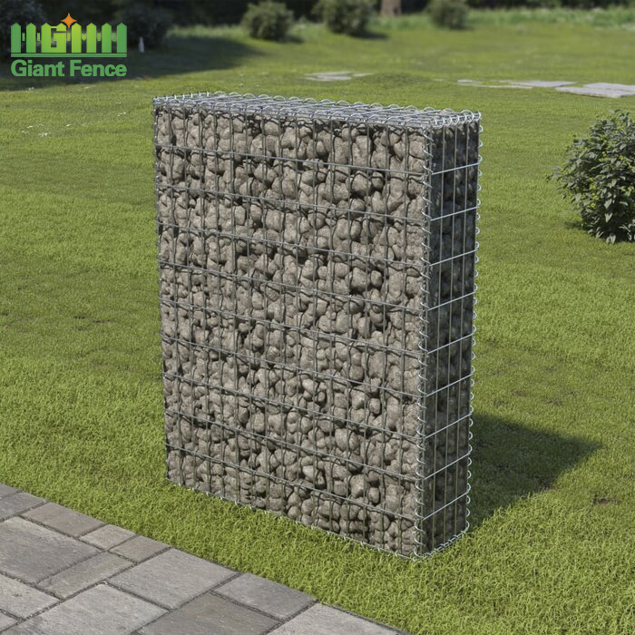 75*75mm Hole Size Galvanized Welded Gabion Box With Stones For Garden