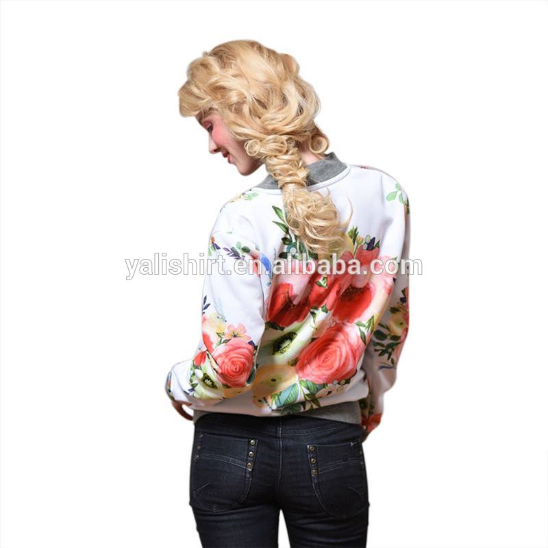 OEM wholesale customize women bomber jacket all print sublimation print