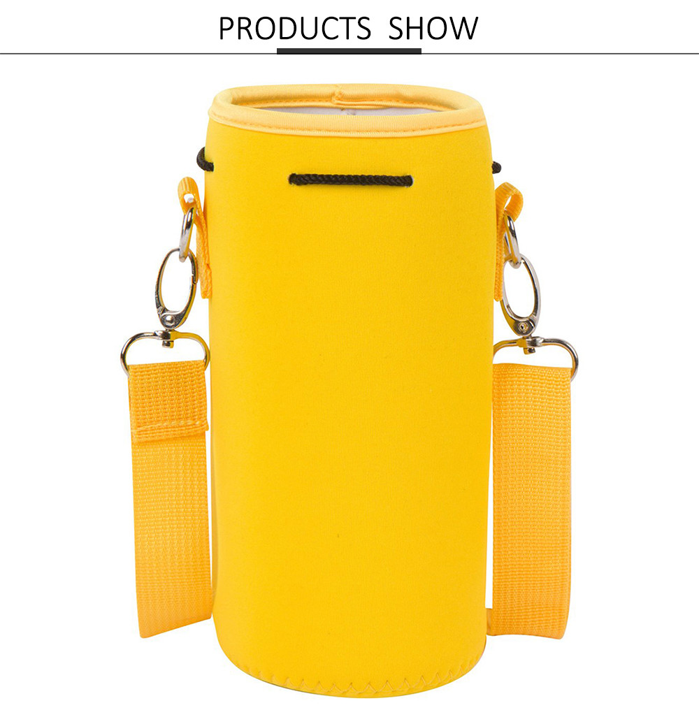 Neoprene Water Bottle Holder Bag With Adjustable Shoulder Strap