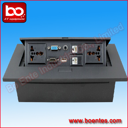 Table Hidden Connection Box / Pop Up Power Socket Box for Conference Furniture