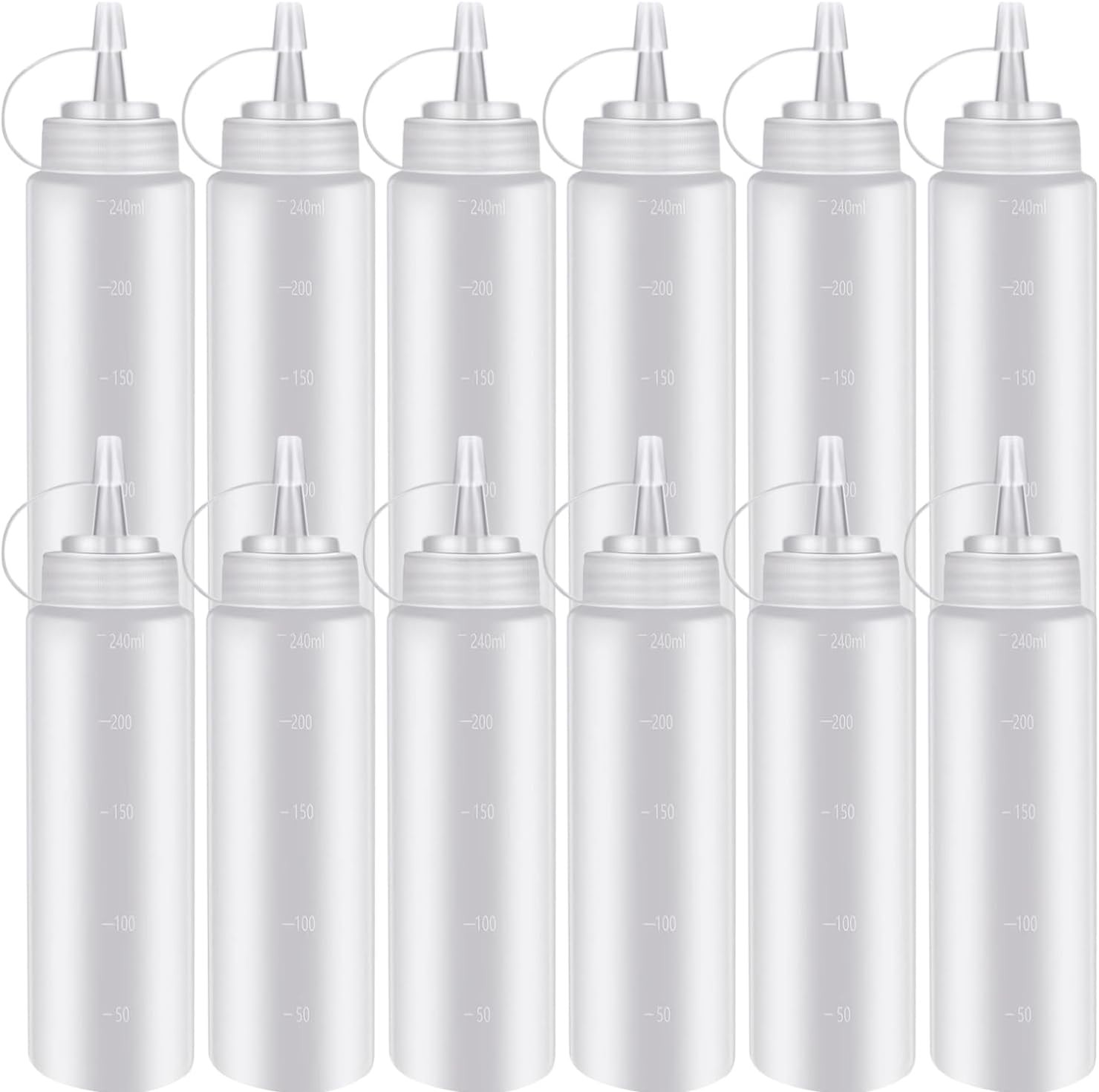 24oz Dessert Tools Condiment Sauce Bottle With Lids Plastic Squeeze Sauce Bottle Squirt Bottles for Liquids