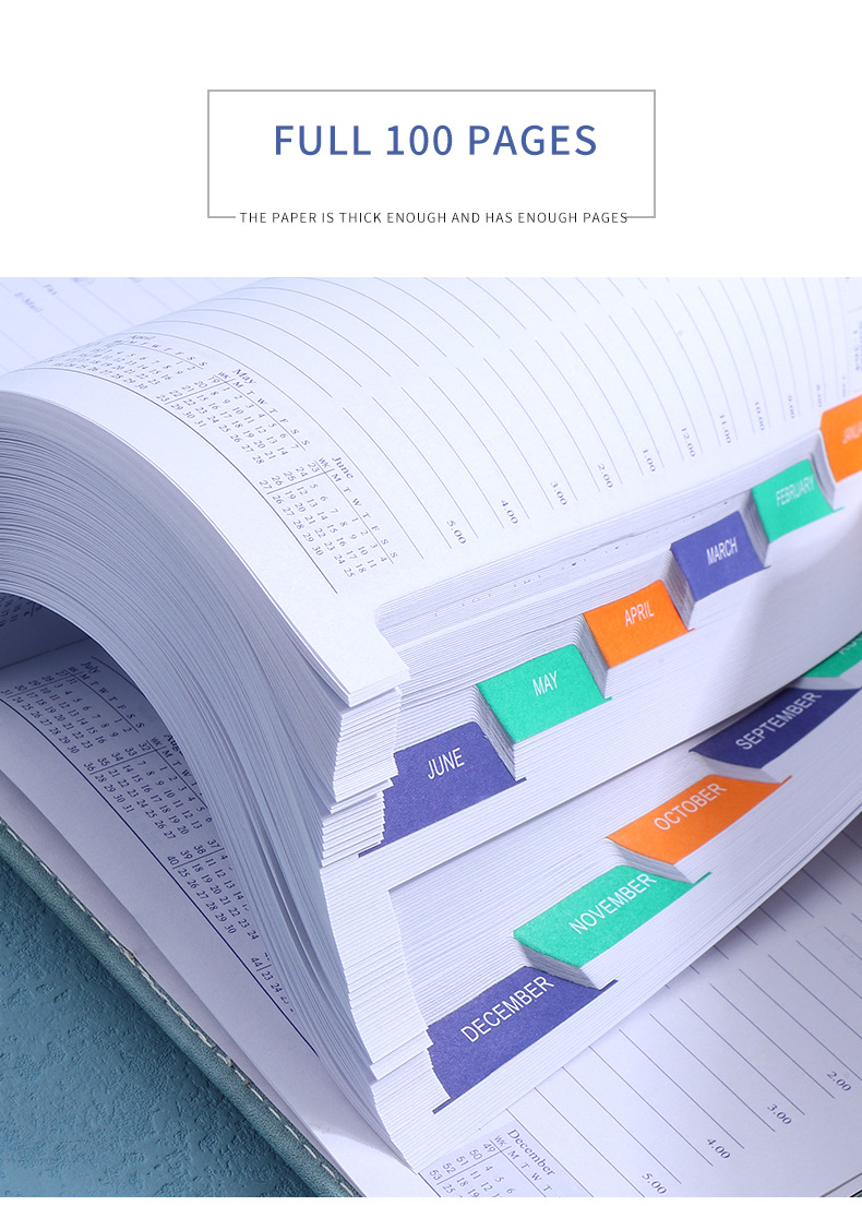 100 Sheets Inner Pages A5 Diary Leather Journal Hardcover Planner Printed Notebook
