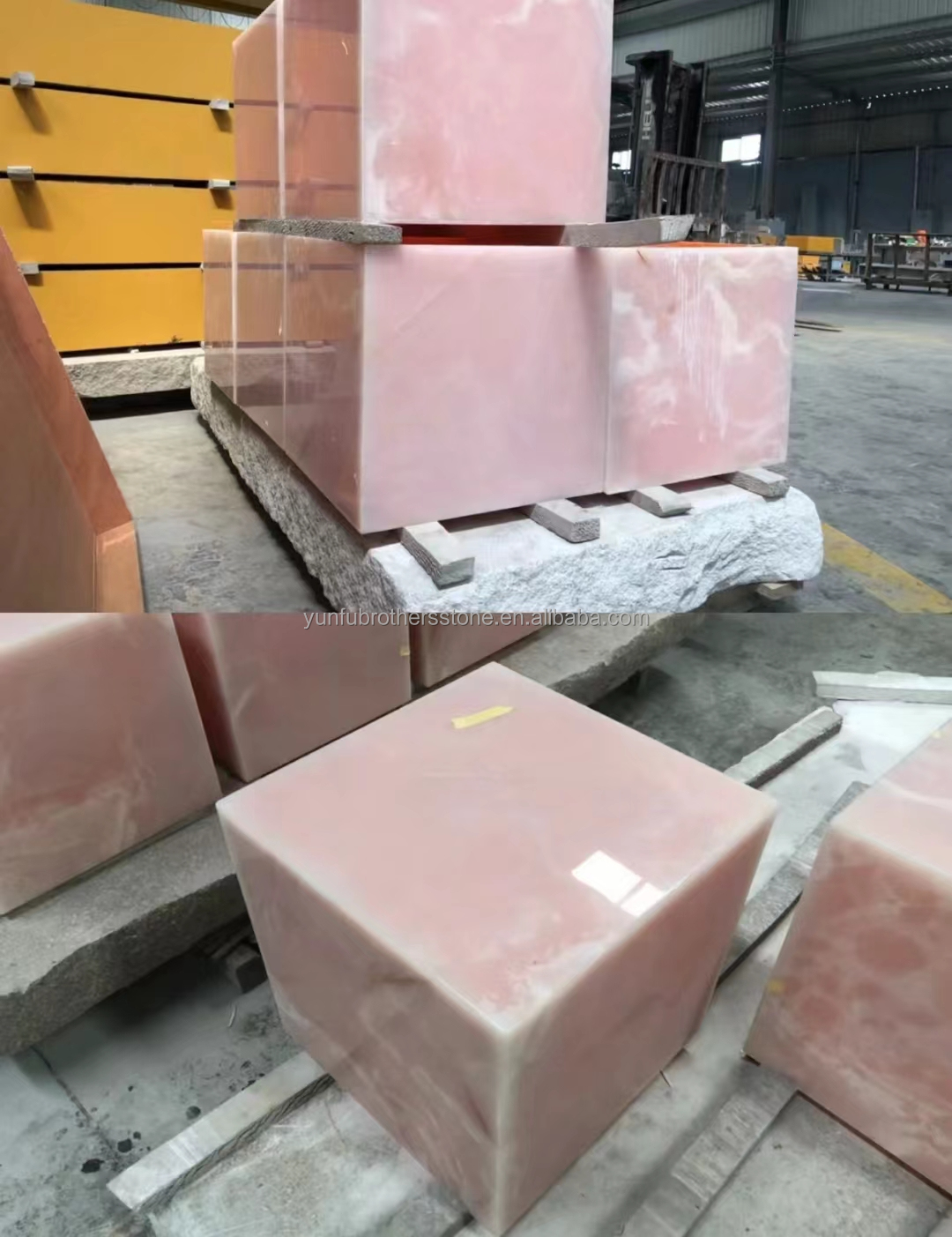Modern Translucent Crystal Pink Onyx Slab Stone Lamps for Backlit Wall Background Panel