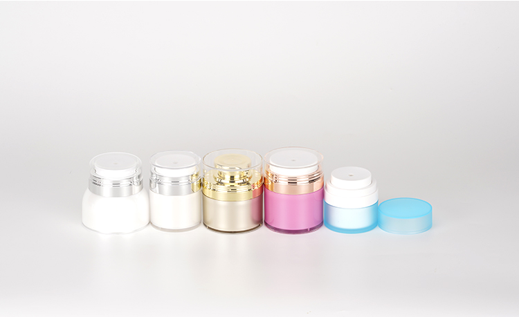 Custom 15ml 30ml 50ml Luxury Acrylic PP Plastic Airless Pump Powder Cream Skincare Empty White Jar For Cosmetic 1oz 2oz