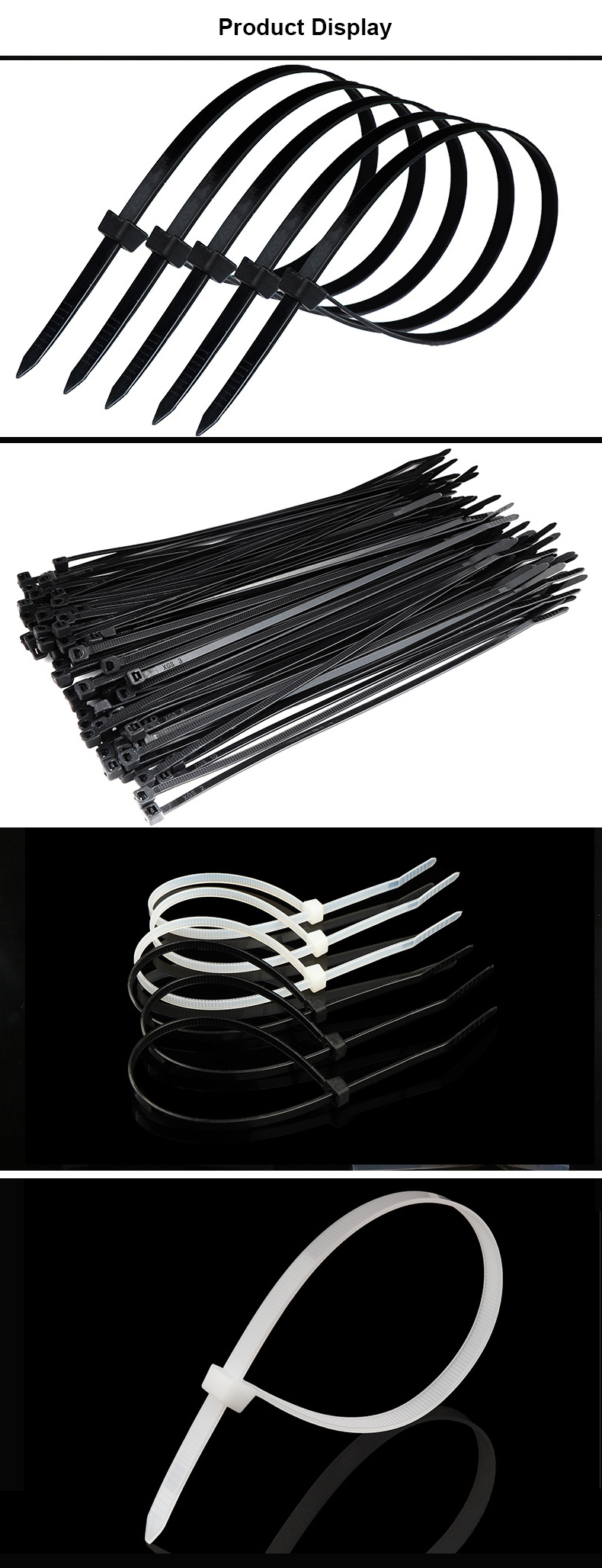 China Factory Directly Provide Custom Self Gripping Plastic Nylon Cable Ties