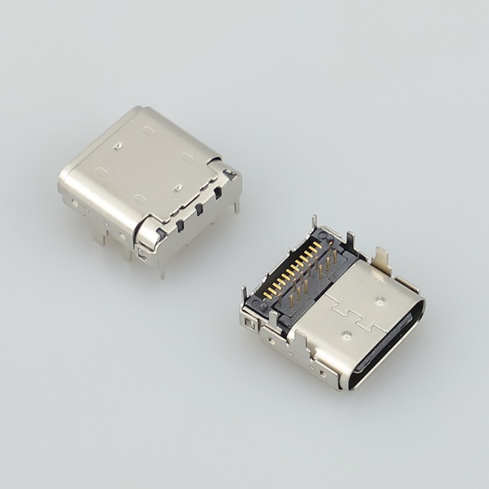 USB 3.1 Type C Female Right Angle SMT + DIP With Shield