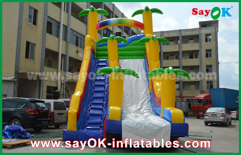 Adult Inflatable Slide 9.5*7.5*6.5m Colorful Inflatable Bouncer Slide With Climbing Wall For Amusement Park