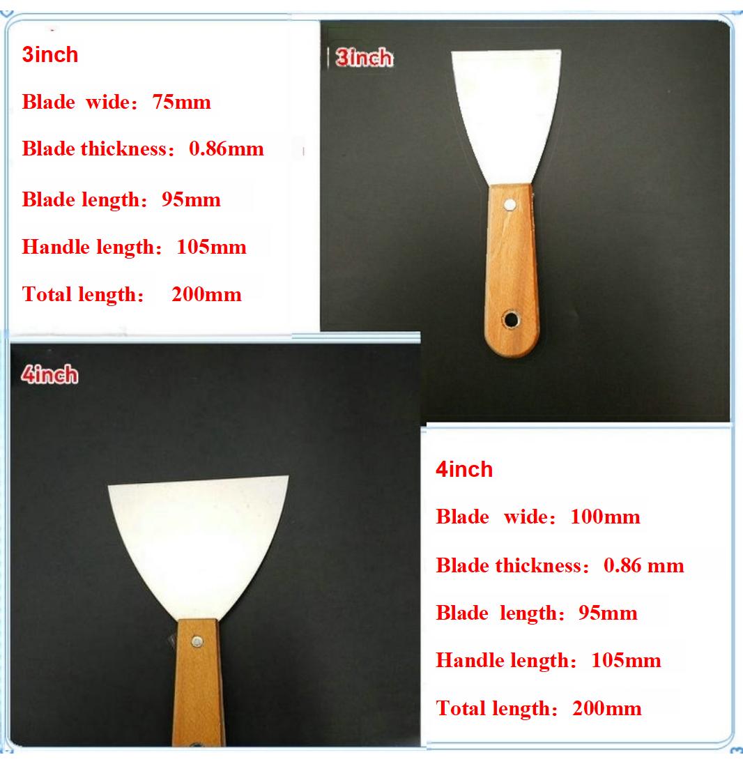 Polishing Blades Putty Scrapers Knife with Plastic Handle Customized Support OEM Logo