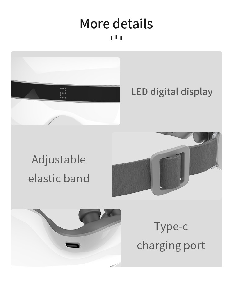 750mAh Rechargeable Tapping Wireless Eye Massager Eye Acupoint With Heating