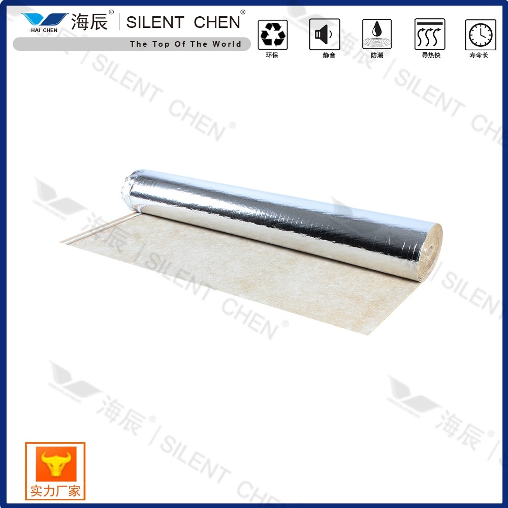 Green 3mm Rubber Carpet Underlay With Silver Vapor Barrier