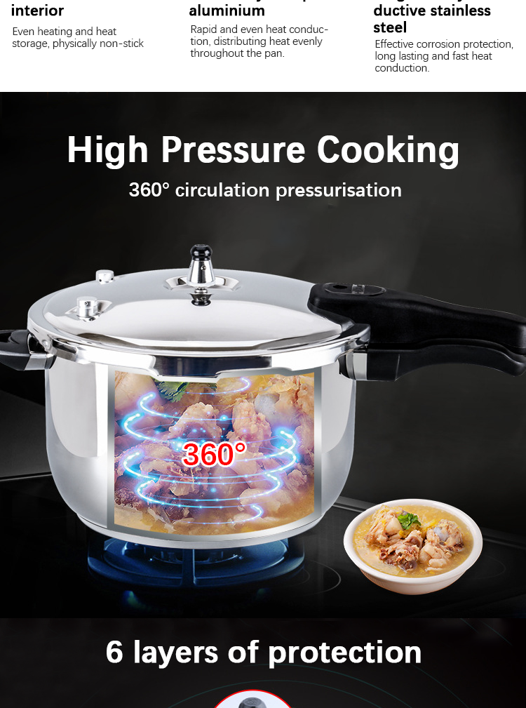 Custom Cookware 304 Stainless Pressure Cooker For Rice Cooking