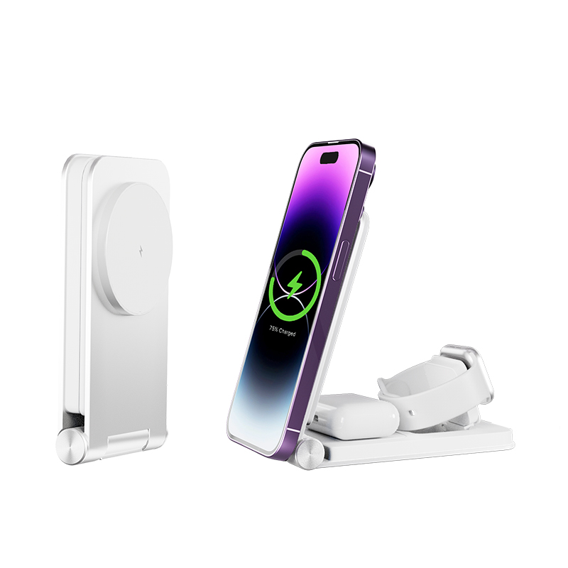 Overvoltage Protection 3 in 1 Qi Fast Wireless Charging Stand for iPhone 15 Pro Max