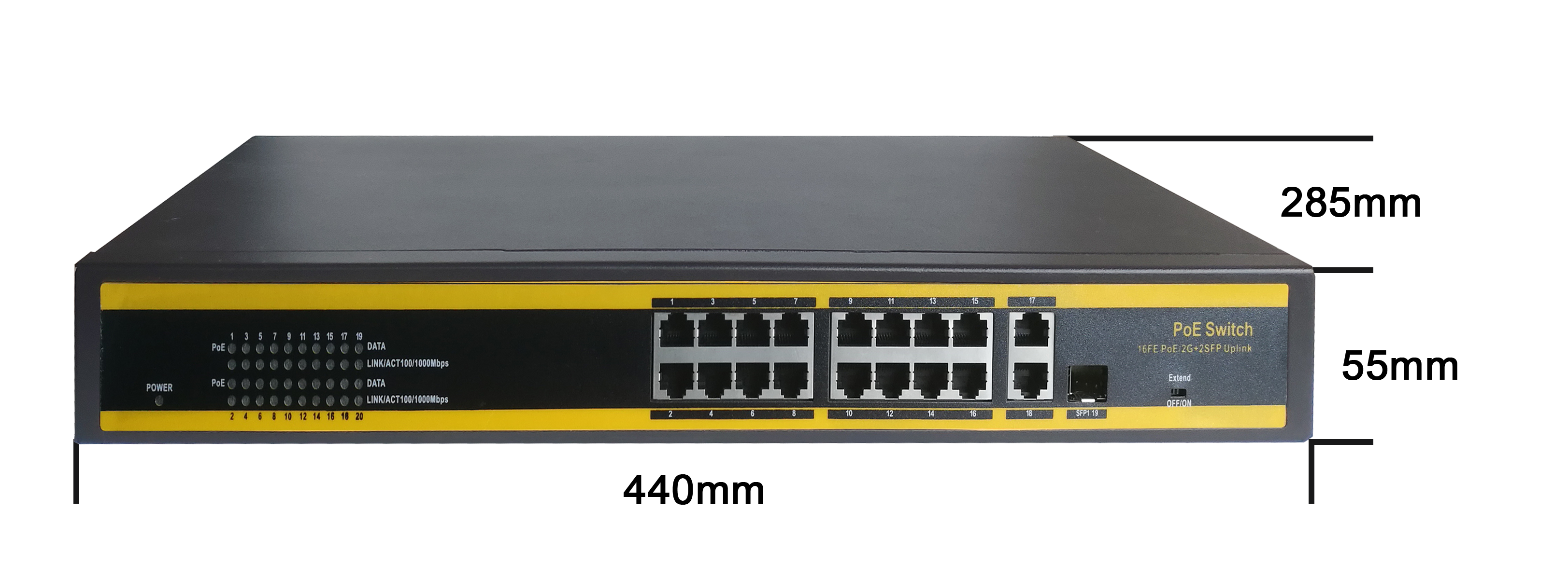 Cctv Camera System Power Over Ethernet Switch 16 Port AC 110V-240V Long Lifespan