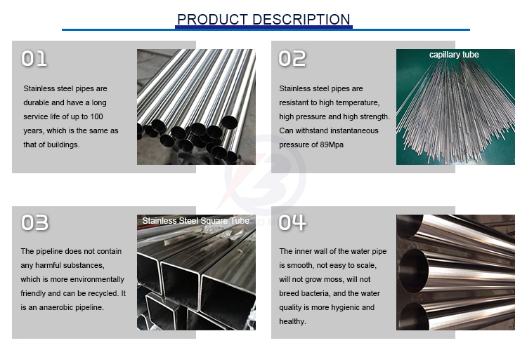Round Stainless Steel Pipe ASTM AISI SS 304 316L 316 310S 1.4301 321 904L 201 inox SS Mirror Finish Welded Tube
