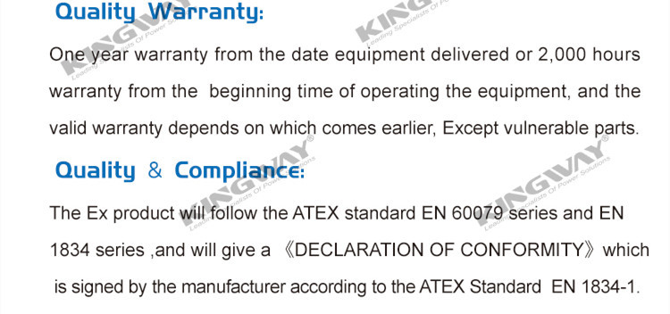 ATEX Certified Zone 2 60KVA Silent Diesel Generator Set Integrated Lifting Frame