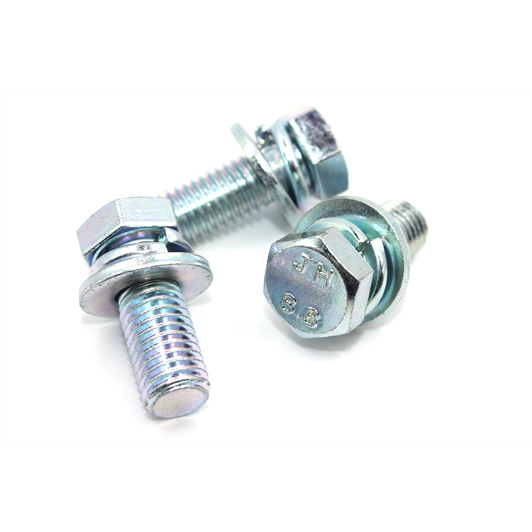 Spring Lock Carbon Steel Black Oxide Hex Bolts Washer Assemblies for Purchase