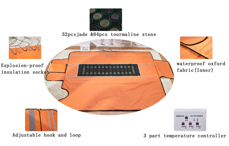 Temperature Setting 3 Zone Infrared Tourmaline Sauna Blanket for Weight Loss and Detox