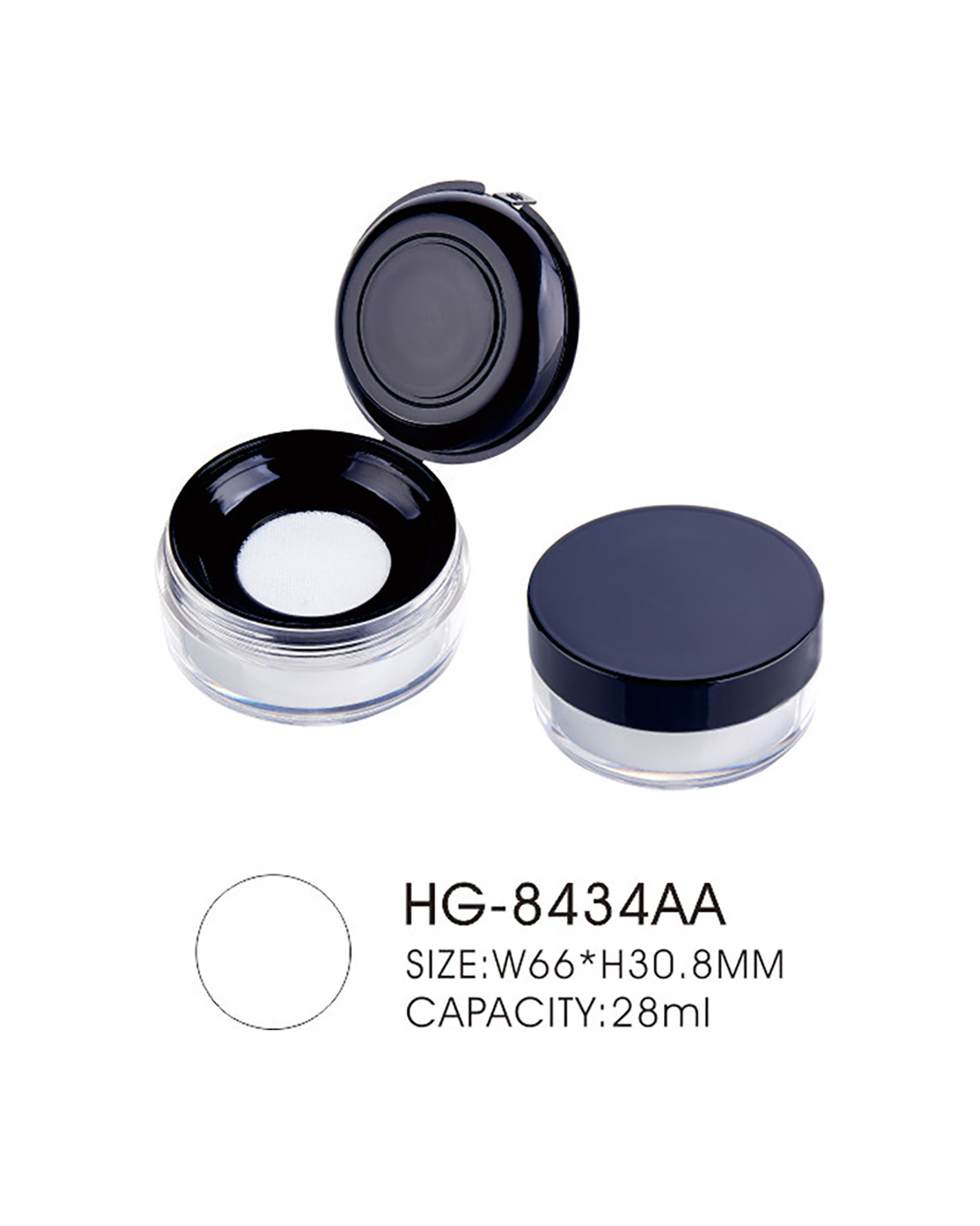 8g 10g Empty Loose Powder Case Loose Powder Container With Sifter Screw Cap