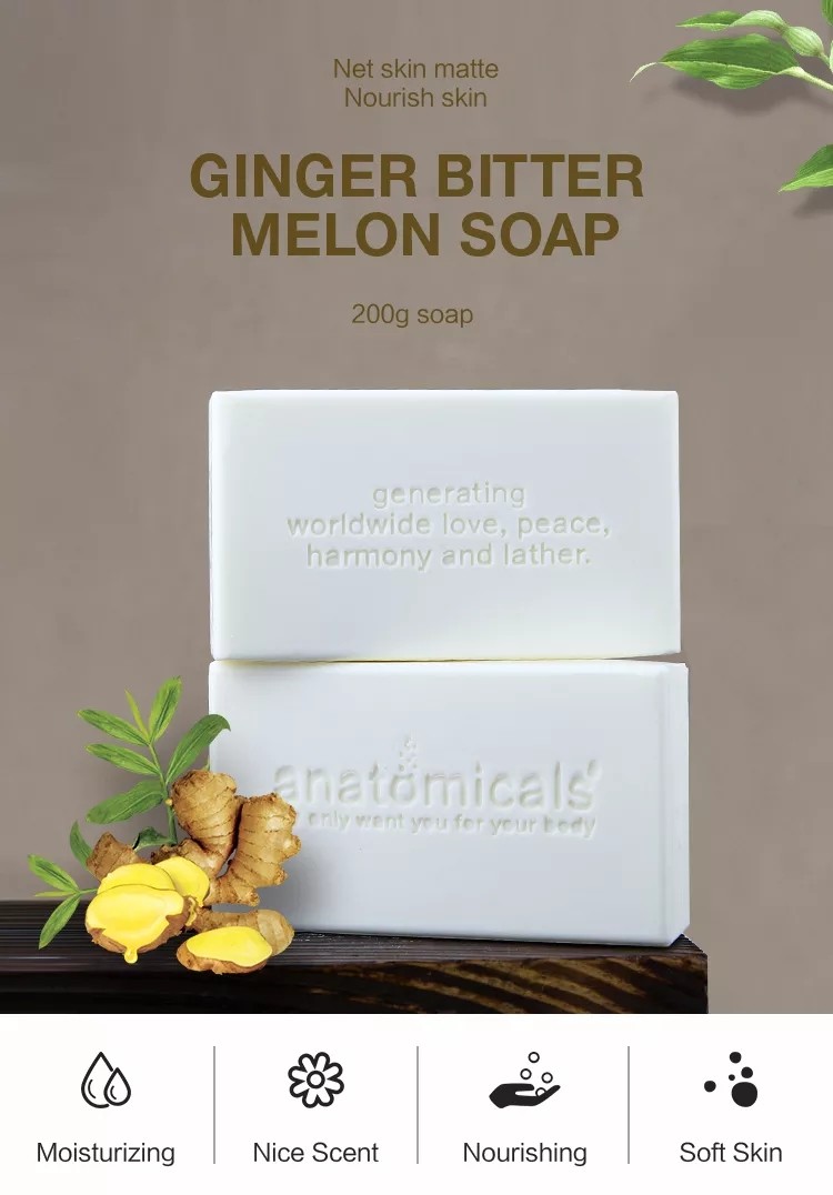 OEM ODM Handmade Soap Bar Palm Essencial Oil Ginger Root Extract Organic Bath Beauty