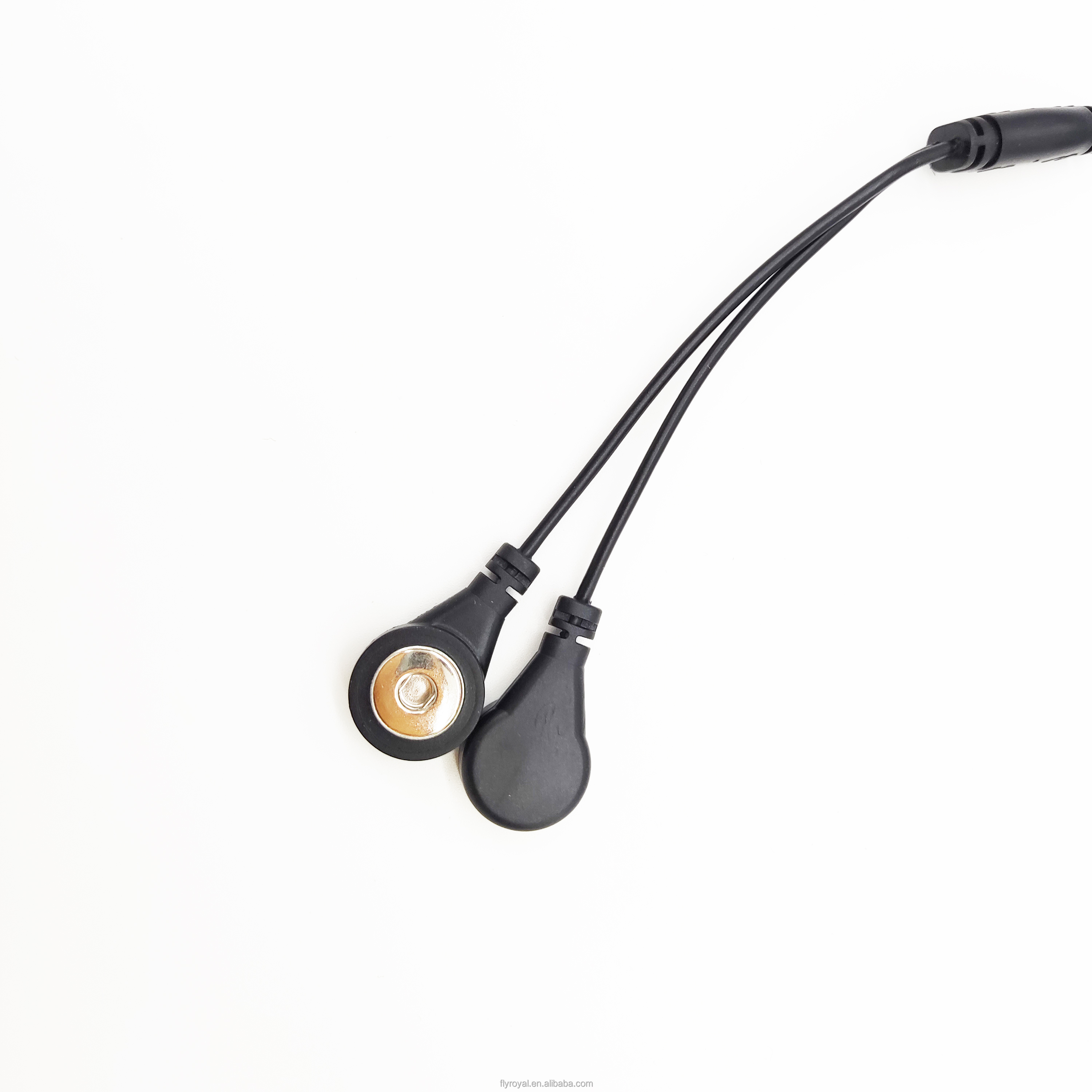 30cm ECG Medical Cables 2 Lead 4.0mm Electrode Snaps To RP SMA Female Right Angle