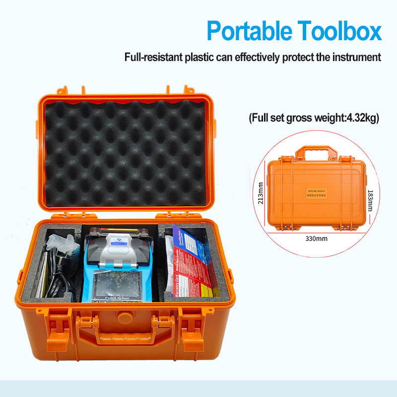 Blue Fiber Optic Fusion Splicer 4800mAh Battery Chinese/English 2 Languages Welding Splicing Machine