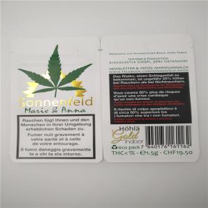 Hotstamped White Customized CBD Leaves Paper Bags , Kraft Paper Packaging For Tobacco CBD Leaves