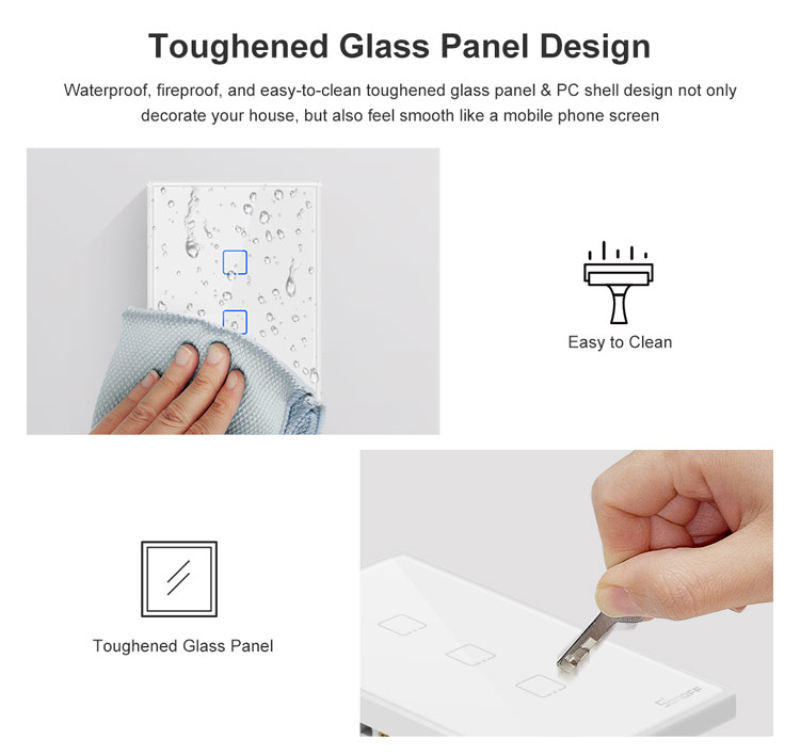 Sonoff Eu Us Uk Smart Wifi Wall Light Switch 1 2 3 Gang Touch/wifi/rf/app Remote Smart Home Wall Touch Switch Work With