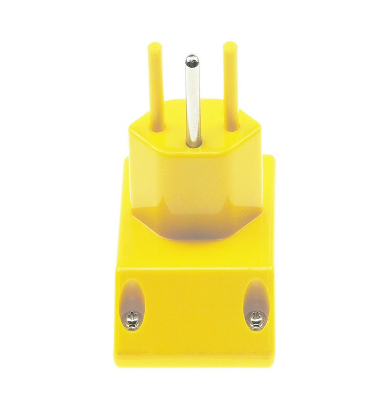 Yellow ABS 220V 1 Megohm Resistance Earth Bonding Plug